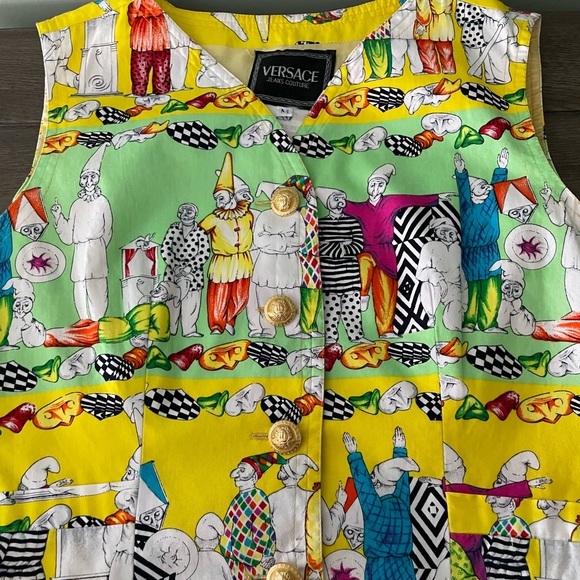 Gianni Versace Vintage Jeans Couture Gnome Print Vest 🧑🏻‍🎨